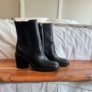 Franco Sarto Paula Boots Black Leather Size 8